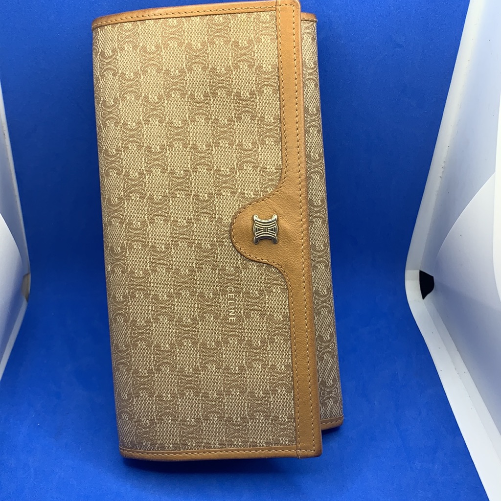 Cline Brown Coated Canvas Macadam Continental Wallet